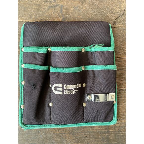 COMMERCIAL ELECTRIC WIDE TOOL POUCH Missing Belt Used - Picture 1 of 11